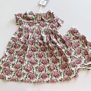 Kate Quinn Organics Peony Bamboo Dress And Bloomers Set 2T